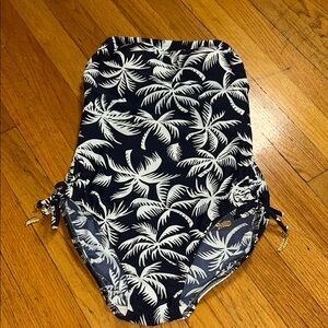 Blue and White Tropical One Piece Swimsuit